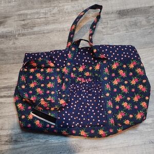 Navy Floral Tote Bag